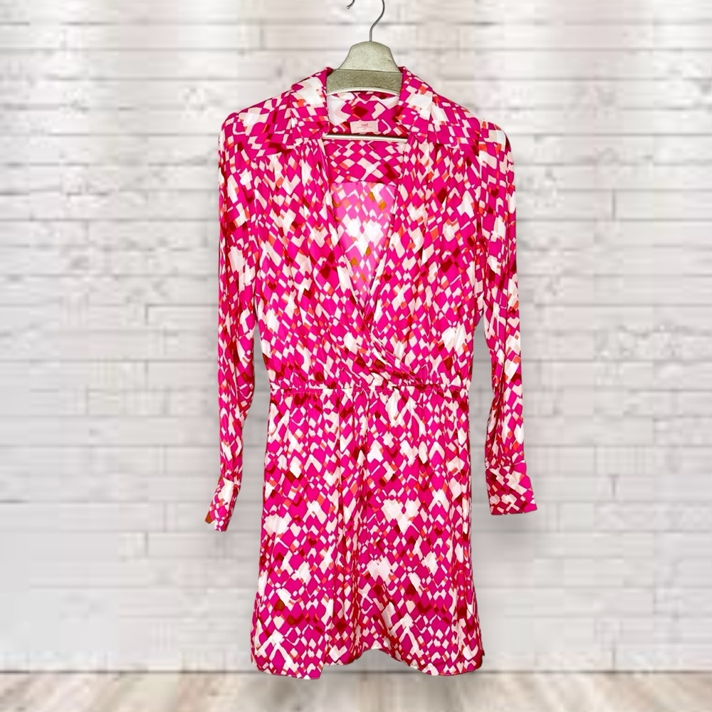 Nell Pink Silk Long Sleeve Dress Size 6